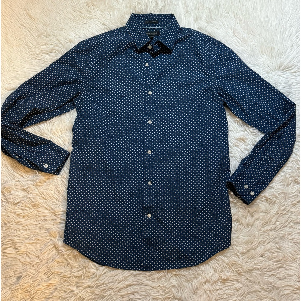 Banana Republic "Grant Fit" Shirt mens Size Medium Navy Blue